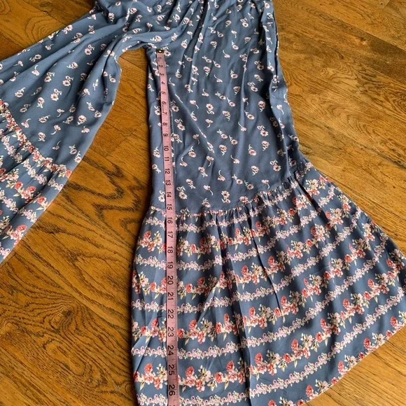 Japna‎ Bohemian Blue Floral Wide Leg Jumpsuit - Picture 11 of 14